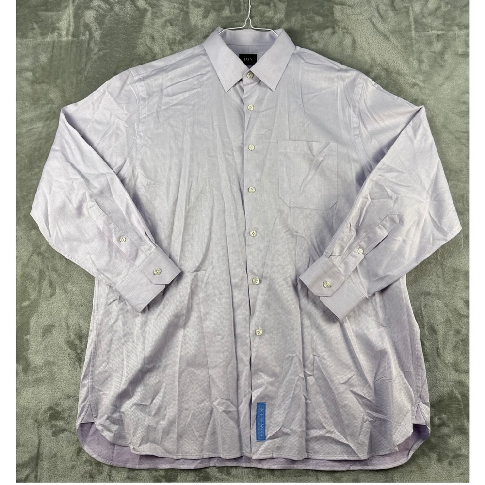 JWN Button-Down Mens 17 33 Traditional Fit Lavender Alumo Swiss Cotton EUC